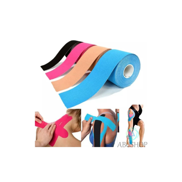 Kit De 2 Bandagem Elástica 5Cm X 5M - Fita Kinesio Tape Fisioterapia